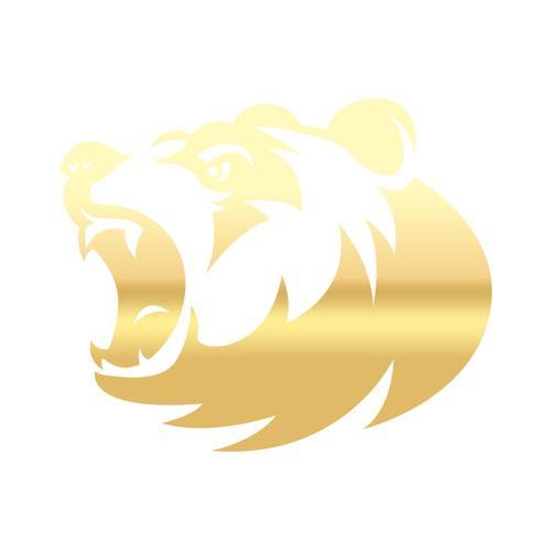 Ayı Kafası Sticker 17x17 Cm Gold