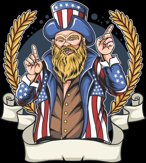 Amerikalı 10x10 cm Renkli Sticker