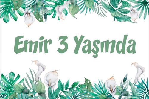 Bitkiler Temalı Doğum Günü Afişi 50X70 cm