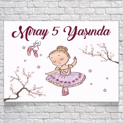 Balerin Temalı Doğum Günü Afişi 100X150 cm