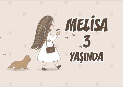 Kahve İçen Kız Kedi Temalı Doğum Günü Afişi 50X70 cm