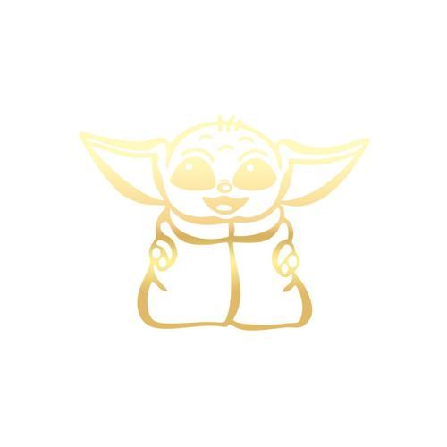 Baby Yoda Araba Stickeri 17x17 Cm Gold
