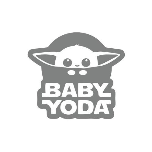 Baby Yoda Araba Stickeri 17x17 Cm Gri