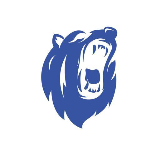 Ayı Kafası Sticker 17x17 Cm Mavi