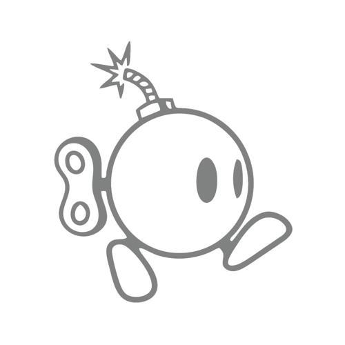 Ayaklı Bomba Sticker 17x17 Cm Gri