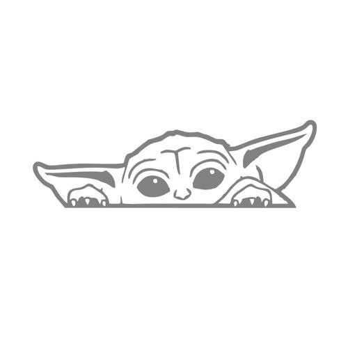 Baby Yoda Araba Stickeri 17x17 Cm Gri