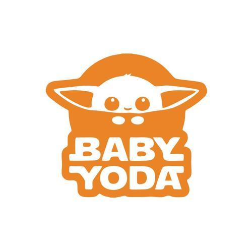 Baby Yoda Araba Stickeri 17x17 Cm Turuncu