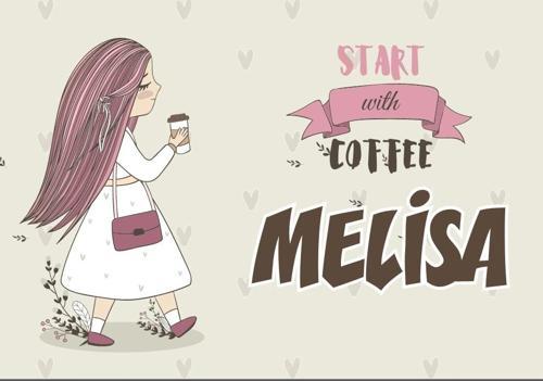 Kahve İçen Kız Doğum Günü Afişi 70X100 cm