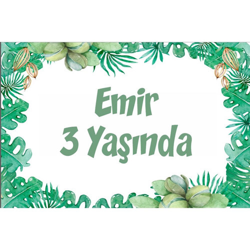 Bitkiler Temalı Doğum Günü Afişi -1 50X70 cm
