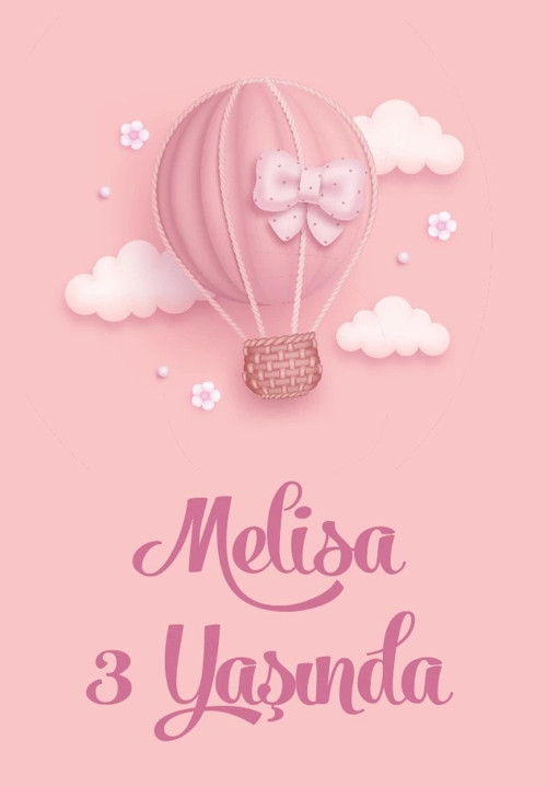 Balon temalı doğum günü afişi 50X70 cm