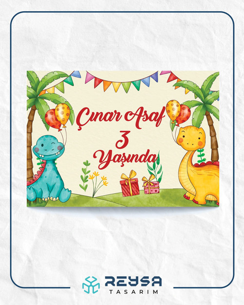 Dino Dinazor Temalı Doğum Günü Afişi 70X100 cm