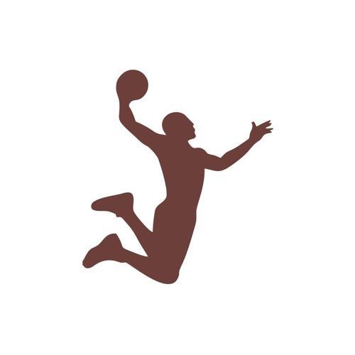 Basketbol Silüet Araba Sticker 17x17 Cm Kahverengi