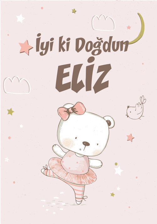 Balerin Temalı Doğum Günü Afişi 50X70 cm