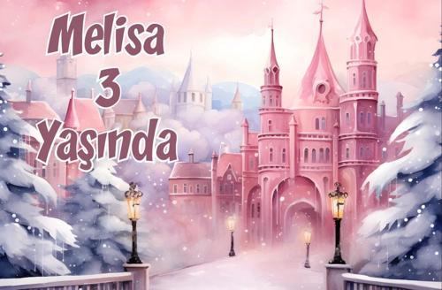 Pembe Şato Temalı Doğum Günü Afişi 70X100 cm