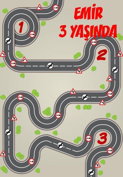 Yol Temalı Doğum Günü Afişi 50X70 cm