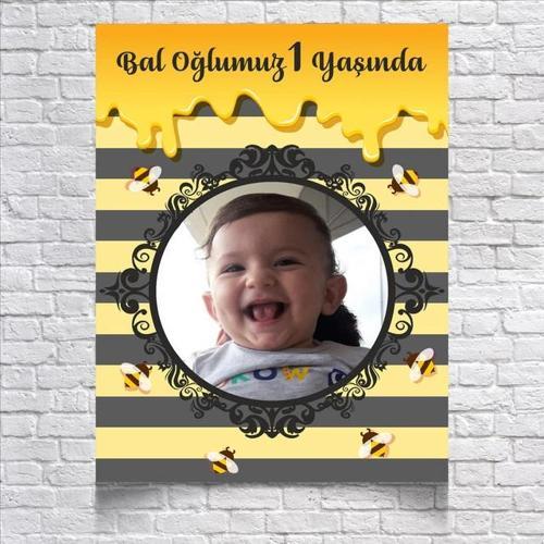 Bal Temalı Doğum Günü Afişi Resimli 70x100 Cm