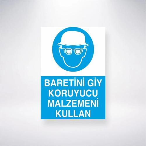 Baretini Giy Koruyucu Malzemeni Kullan Sticker 20X28 Cm