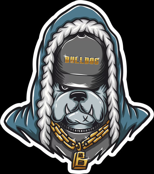 Bulldog Sticker 10x10 cmRenkli Sticker