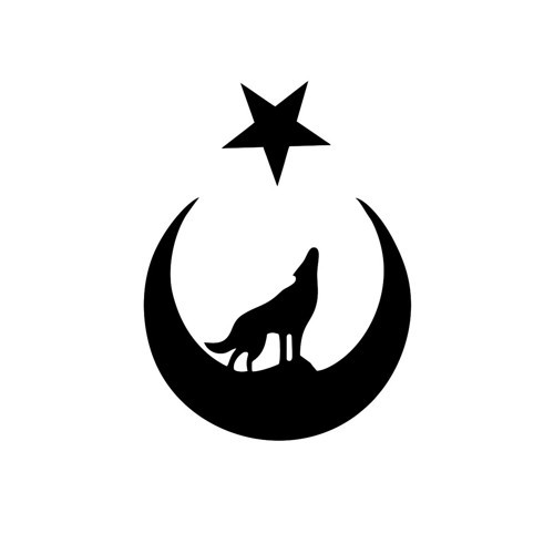 Bozkurt Türk Bağyrağı Sticker 17x17 Cm Siyah