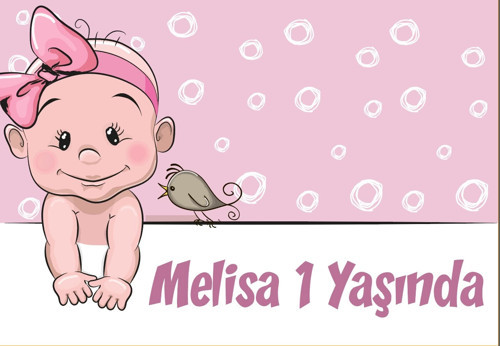 Bebek Temalı Doğum Günü Afişi 35X50 cm