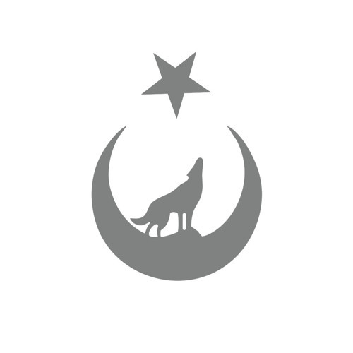 Bozkurt Türk Bağyrağı Sticker 17x17 Cm Gri