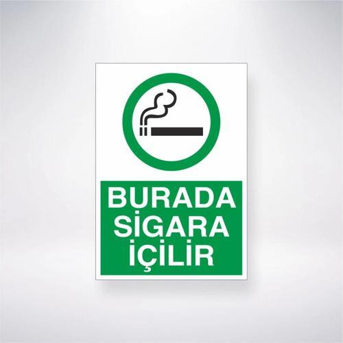 Burada Sigara İçilir Sticker 20X28 Cm