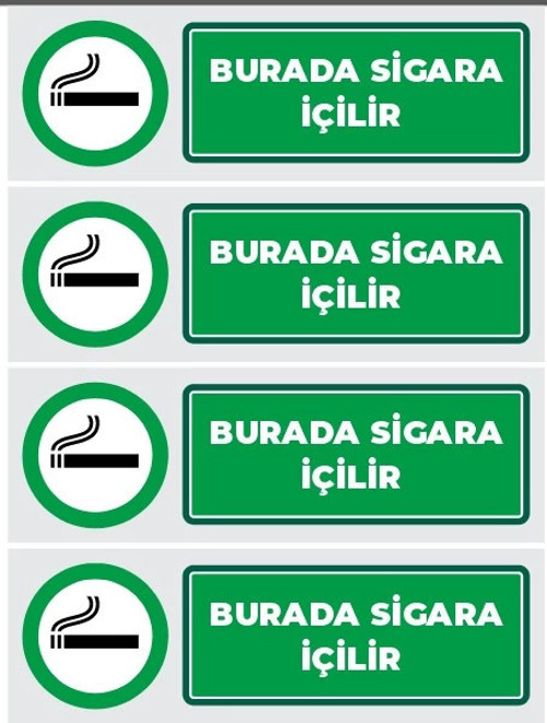 Burada Sigara İçilir Sticker 20X28 Cm