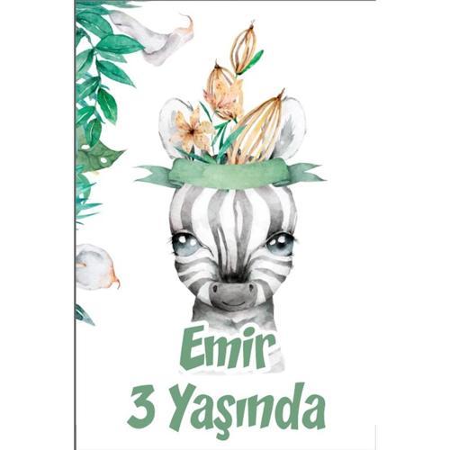 Zebra Temalı Doğum Günü Afişi -3 70X100 cm