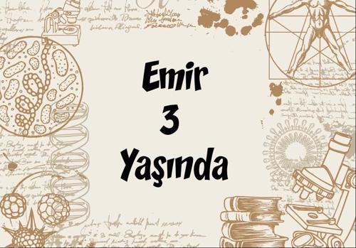 Bilim temalı Doğum günü afişi 50X70 cm