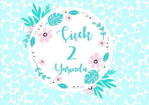 Çiçek Temalı Doğum Günü Afişi 70X100 cm