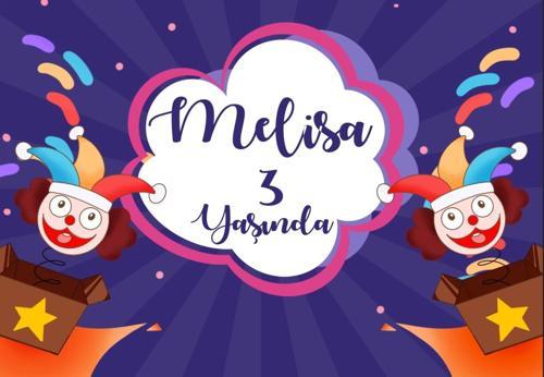 Palyaçolar Temalı Doğum Günü Afişi 70X100 cm