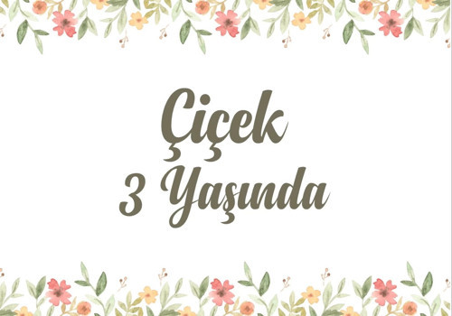 Çiçekler Temalı Doğum Günü Afişi 50X70 cm