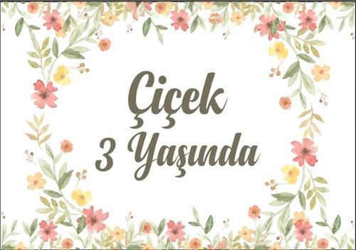 Çiçekler Temalı Doğum Günü Afişi -2 50X70 cm