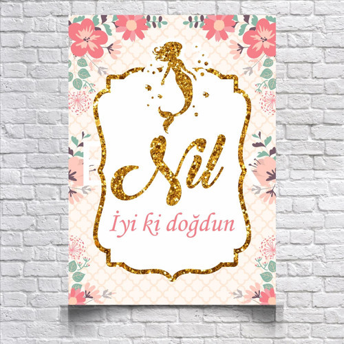 Deniz Kızı Temalı Doğum Günü Afişi 35X50 cm