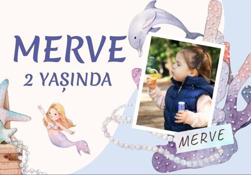 Deniz Kızı Temalı Doğum Günü Afişi 100X150 cm