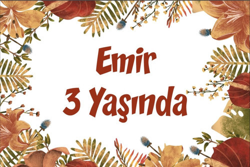 Sarı Yapraklar Temalı Doğum Günü Afişi 50X70 cm