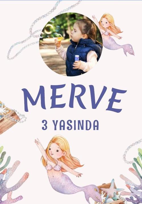 Deniz Kızı Temalı Doğum Günü Afişi 70X100 cm