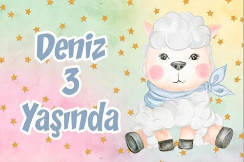 Sevimli Kuzucuk Doğum Günü Afişi 70X100 cm