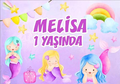 Deniz Kızı Temalı Doğum Günü Afişi 100X150 cm