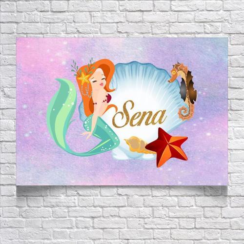 Deniz Kızı Temalı Doğum Günü Afişi 50X70 cm