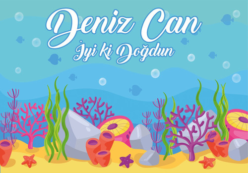 Deniz Temalı Doğum Günü Afişi 50X70 cm