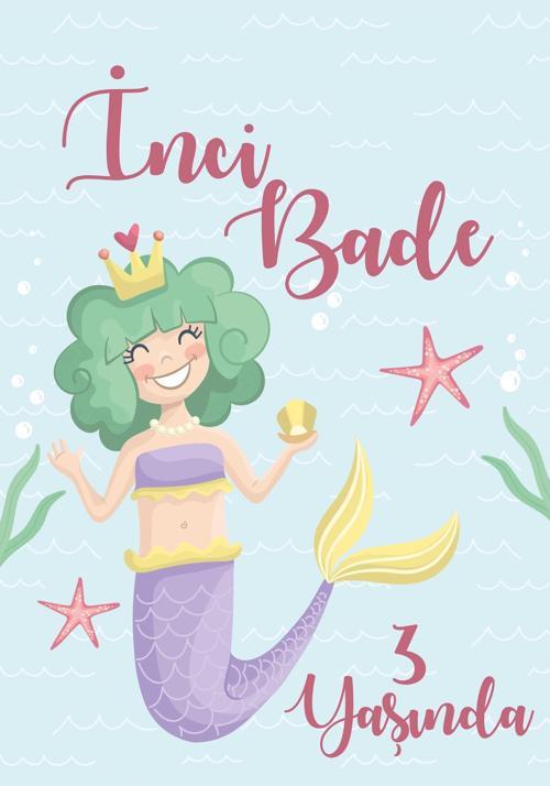 Deniz Kızı Temalı Doğum Günü Afişi 50X70 cm