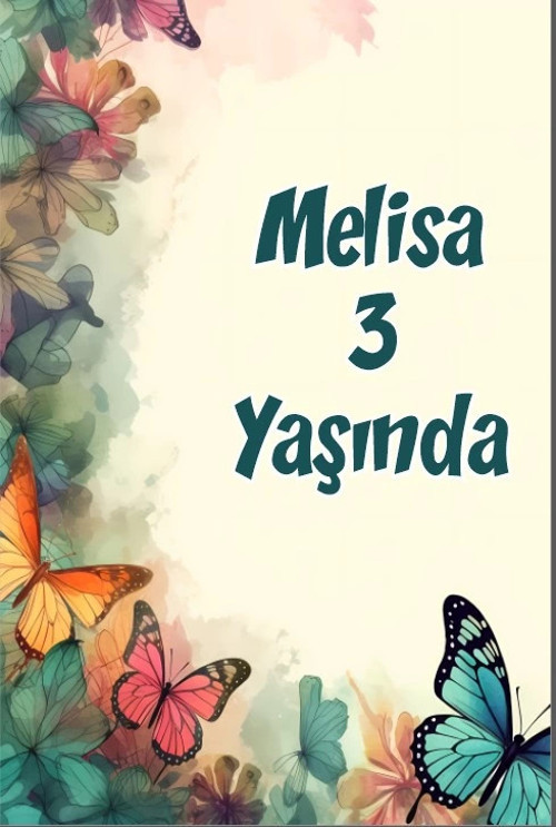 Renkli Kelebekler Temalı Doğum Günü Afişi -11 50X70 cm