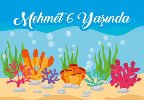 Deniz Temalı Doğum Günü Afişi 70X100 cm