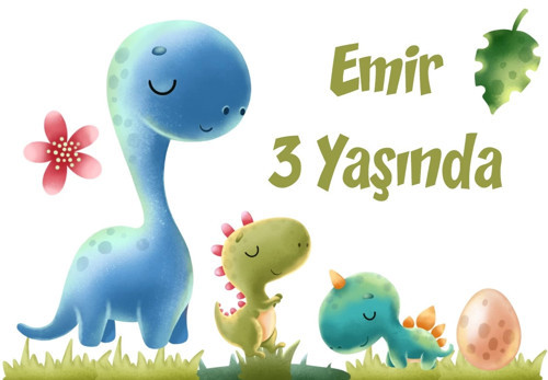 Dinozorlar Temalı Doğum Günü Afişi 35X50 cm