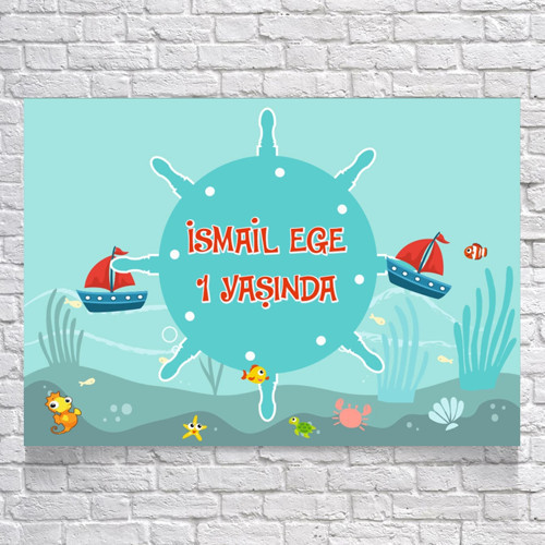 Denizci Temalı Doğum Günü Afişi 50X70 cm