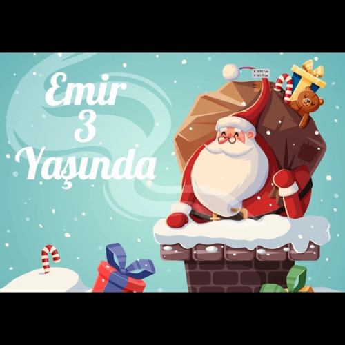 Noel Baba temalı Doğum Günü Afişi 50X70 Cm 50X70 cm