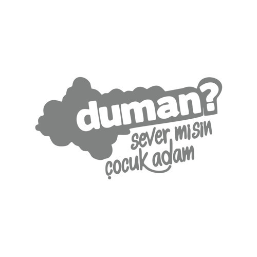Duman Sever Misin Çocuk Adam Araba Sticker 17x17 Cm Gri