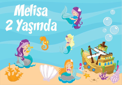 Deniz Altı Temalı Doğum Günü Afişi 70X100 cm