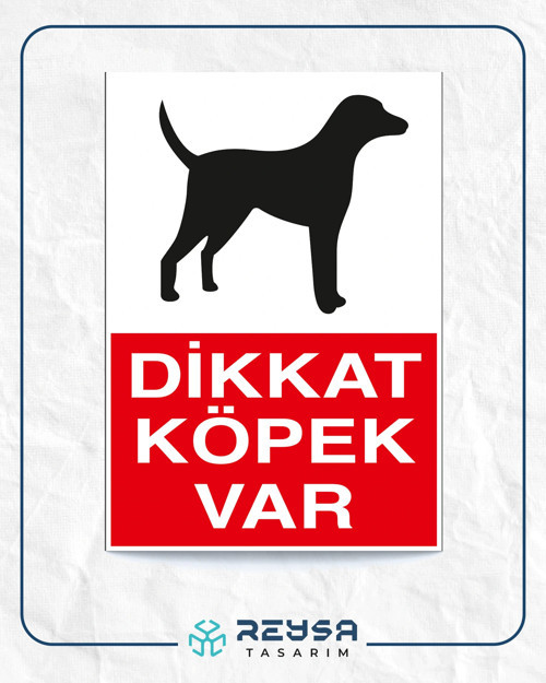 Dikkat Köpek Var Sticker 20X28 Cm